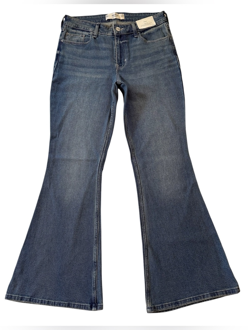 NWT Hollister High Rise Flare Jeans Women’s Size 10R / W30 Vintage Y2K Style